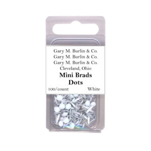 Gary Burlin - Metal Brads - Mini Dot - White (100 Pieces)