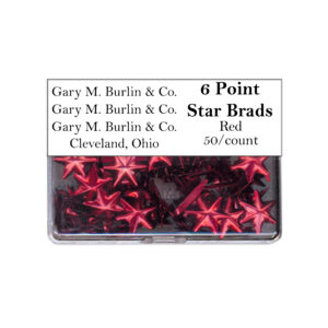 Gary Burlin - Metal Brads - 6 Point Star - Red (50 Pieces)