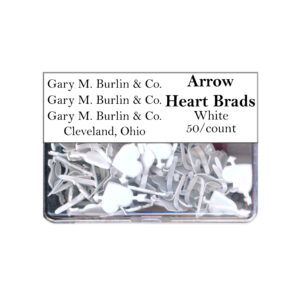 Gary Burlin - Metal Brads - Arrow Heart - White (50 Pieces)