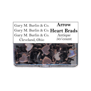 Gary Burlin - Metal Brads - Arrow Heart - Antique (50 Pieces)