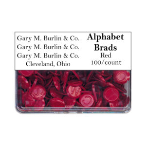 Gary Burlin - Metal Brads - Alphabet - Red (100 Pieces)