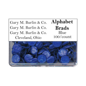 Gary Burlin - Metal Brads - Alphabet - Blue (100 Pieces)