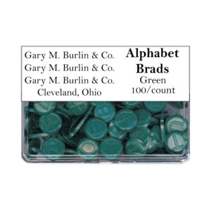 Gary Burlin - Metal Brads - Alphabet - Green (100 Pieces)