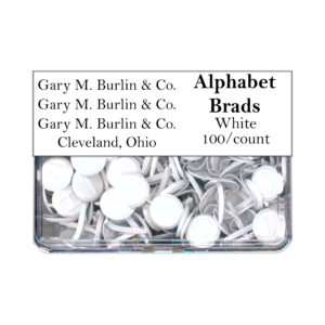 Gary Burlin - Metal Brads - Alphabet - White (100 Pieces)