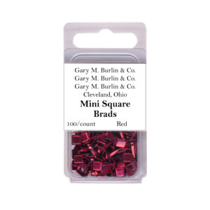 Gary Burlin - Metal Brads - Mini Square - Red (100 Pieces)