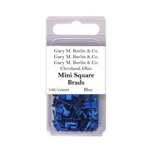 Gary Burlin - Metal Brads - Mini Square - Blue (100 Pieces)