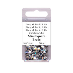 Gary Burlin - Metal Brads - Mini Square - Nickel (100 Pieces)