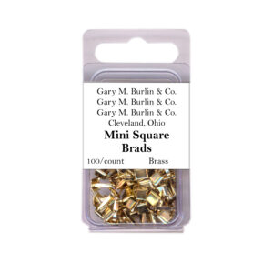 Gary Burlin - Metal Brads - Mini Square - Brass (100 Pieces)