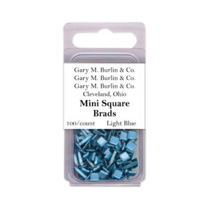 Gary Burlin - Metal Brads - Mini Square - Light Blue (100 Pieces)