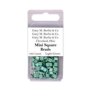 Gary Burlin - Metal Brads - Mini Square - Light Green (100 Pieces)