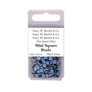 Gary Burlin - Metal Brads - Mini Square - Dark Gray (100 Pieces)