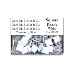Gary Burlin - Metal Brads - Square - White (60 Pieces)