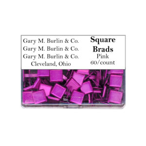 Gary Burlin - Metal Brads - Square - Pink (60 Pieces)