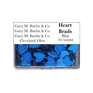 Gary Burlin - Metal Brads - Heart - Blue (70 Pieces)