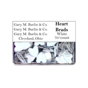 Gary Burlin - Metal Brads - Heart - White (70 Pieces)