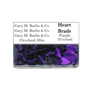 Gary Burlin - Metal Brads - Heart - Purple (70 Pieces)