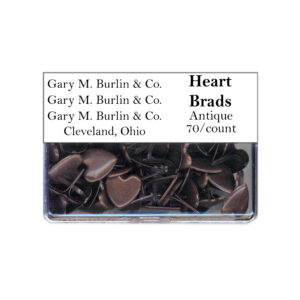 Gary Burlin - Metal Brads - Heart - Antique (70 Pieces)