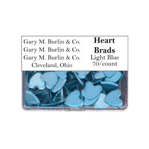 Gary Burlin - Metal Brads - Heart - Light Blue (70 Pieces)