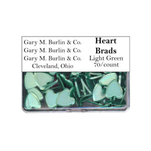 Gary Burlin - Metal Brads - Heart - Light Green (70 Pieces)