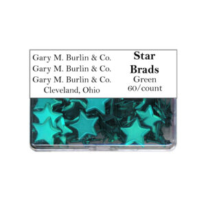 Gary Burlin - Metal Brads - Star - Green (60 Pieces)