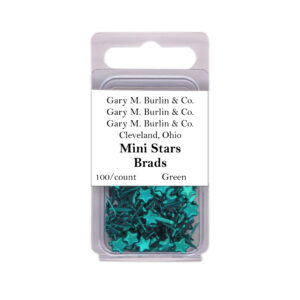 Gary Burlin - Metal Brads - Mini Star - Green (100 Pieces)