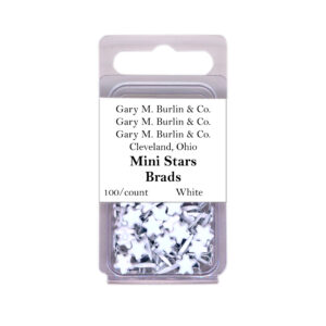 Gary Burlin - Metal Brads - Mini Star - White (100 Pieces)