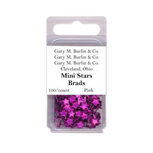 Gary Burlin - Metal Brads - Mini Star - Pink (100 Pieces)