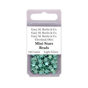 Gary Burlin - Metal Brads - Mini Star - Light Green (100 Pieces)