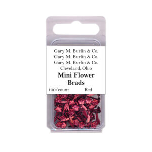 Gary Burlin - Metal Brads - Mini Flower - Red (100 Pieces)