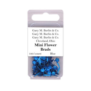 Gary Burlin - Metal Brads - Mini Flower - Blue (100 Pieces)