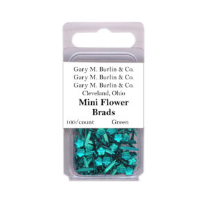 Gary Burlin - Metal Brads - Mini Flower - Green (100 Pieces)