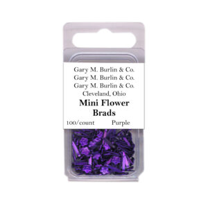 Gary Burlin - Metal Brads - Mini Flower - Purple (100 Pieces)