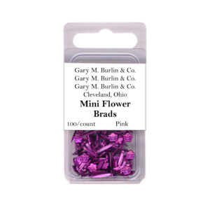 Gary Burlin - Metal Brads - Mini Flower - Pink (100 Pieces)