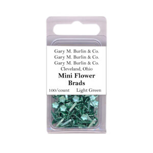 Gary Burlin - Metal Brads - Mini Flower - Light Green (100 Pieces)