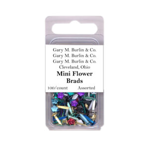 Gary Burlin - Metal Brads - Mini Flower - Assorted Colors (100 Pieces)
