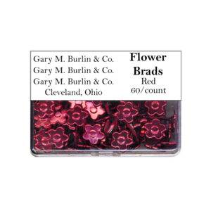 Gary Burlin - Metal Brads - Flower - Red (60 Pieces)