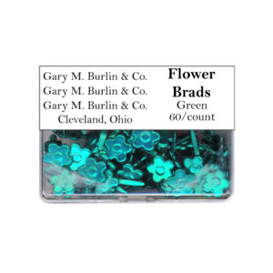 Gary Burlin - Metal Brads - Flower - Green (60 Pieces)