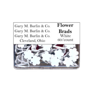 Gary Burlin - Metal Brads - Flower - White (60 Pieces)