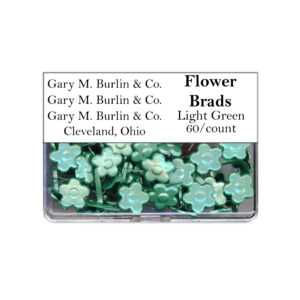 Gary Burlin - Metal Brads - Flower - Light Green (60 Pieces)