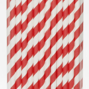 Darice - Striped Paper Straws - Red (25 Pieces)
