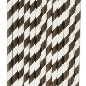 Darice - Striped Paper Straws - Black (25 Pieces)