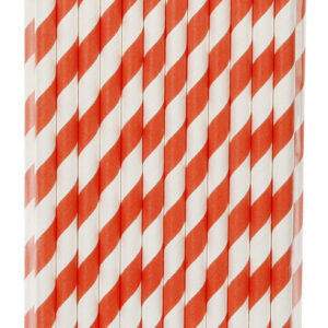 Darice - Striped Paper Straws - Orange (25 Pieces)