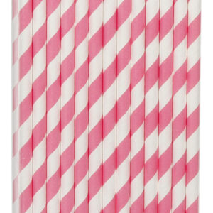 Darice - Striped Paper Straws - Pink (25 Pieces)
