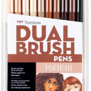 Tombow - Dual Brush Pen - Art Marker - Set - Portrait (10 Pieces)