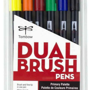Tombow - Dual Brush Pen - Art Marker - Set - Primary (6 Pieces)