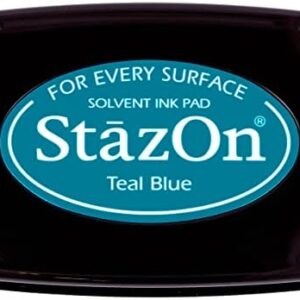 Tsukineko - StazOn - Solvent Ink - Pad - Teal Blue