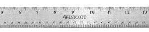 Westcott - Stainless Steel Office Ruler with Non-Slip Cork Base (18")