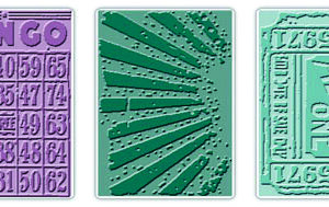 Sizzix - Tim Holtz - Texture Fades Embossing Folders - Playing Games Set