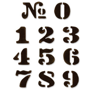 Sizzix - Tim Holtz - Movers & Shapers - Cargo Stencil Number (11 Pieces)