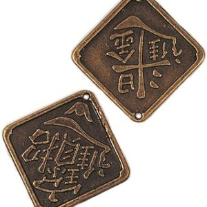 Replicated Chinese Coins - Diamond Shape - 1" (6 Pieces)